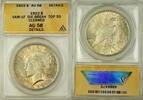 USA Dollar VAM-1F Peace Silver Coin ANACS AU 58 Details Die Break Top 50 -