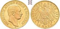 REICHSGOLDMÜNZEN 10 Mark 1912 E SACHSEN Friedrich August III., 1904-1918. BU