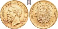 REICHSGOLDMÜNZEN 5 Mark 1877 G BADEN Friedrich I., 1852-1907. Kl. Stempelrisse, EF