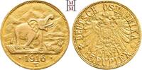 REICHSGOLDMÜNZEN 15 Rupien 1916 T DEUTSCH-OSTAFRIKA Feine Tönung, EF