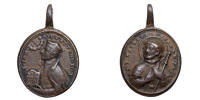 St. Ignatius von Loyola / St. Franz Xaverius Wahlfahrtsmedaille Wallfahrtsmedaille. 18/19 Jh. -