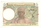 French West Africa 5 Francs 1942 AUNC 43.35 £  +  17.34 £ shipping