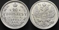 Russia 20 Kopecks 1901 UNC- 82.36 £  +  17.34 £ shipping