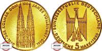 BRD 5 DM J 428 - Kölner Dom - vergoldet -
