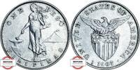 PHILIPPINEN 1 Peso KM 172 - geprägt unter Amerikanischen Besitz -
