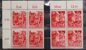 Dritte Reich 8x 12+38 Pfennig Parteiformation SA und SS - Farbverlauf - Viererbogen -