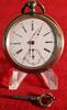 Antike Taschenuhr, Calinder 10 Rubins, Silber, guter Zustand -