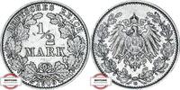 KAISERREICH 1/2 Mark J 16 - Kursmünze -