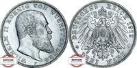WÜRTTEMBERG 3 Mark J 175 - König Wilhelm II. -