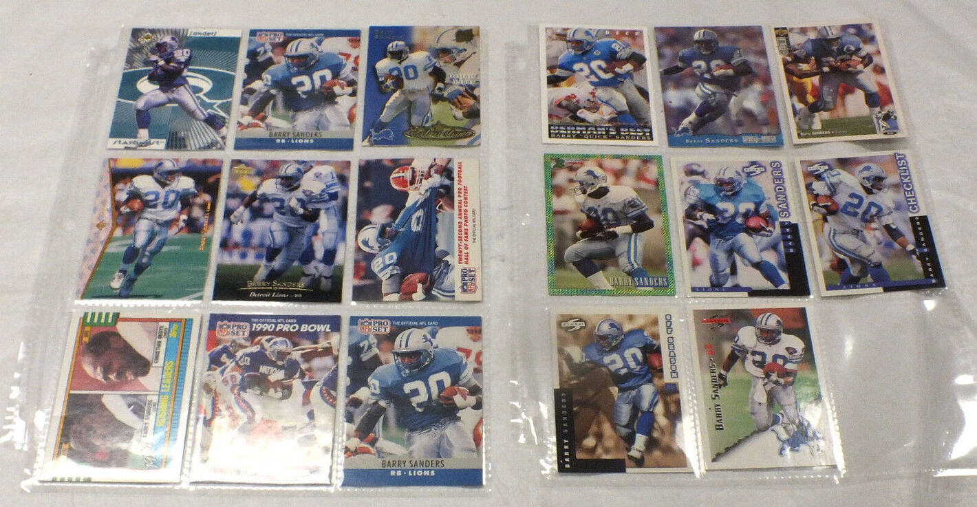 Berry Sanders Detroit Lions card lot