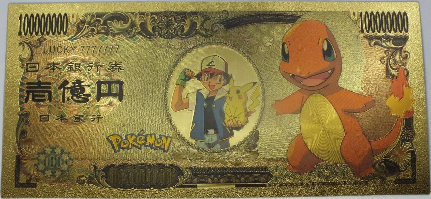 Eevee (Pokémon) 24k Gold Plated Banknote (Not real - Depop