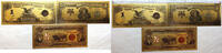 US Paper Money $1 Black Eagle 1899  $5 Chief 1901 $10 LT Bison Novelty Gold Foil Notes GFS03