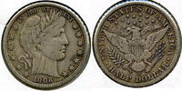 USA Half Dollar 1906-D Barber Silver - Denver Mint - BQ69 -