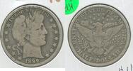 USA Half Dollar 1899-O Silver Barber 50c New Orleans Mint - KR264 -