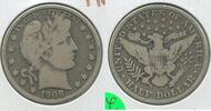 USA Half Dollar 1908-O Silver Barber 50c New Orleans Mint - KR285 -