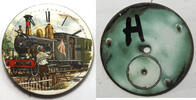 Sonstiges Hampden 18 Size 4-6-0 Steam Locomotive Train Pocket Watch Porcelain Dial LW518 -