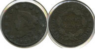 USA Large Cent Coronet Head Penny - G805 -