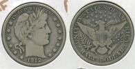 USA Half Dollar 1912-P Silver Barber 50c Philadelphia Mint -SR354 -