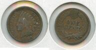 USA Penny Indian Head 1c Off Center Error Coin - SR721 -