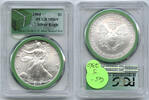 Anlagemünzen Dollar American Eagle Silver PCGS MS69 Green Label US Mint Sealed Box J236 -