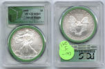Anlagemünzen Dollar American Eagle Silver PCGS MS69 Green Label US Mint Sealed Box J241 -