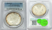 USA Dollar 8TF Morgan Silver PCGS Genuine UNC Detail Cleaned Toning Toned E268 -