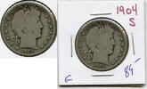 USA Half Dollar 1904-S Barber Silver - San Francisco Mint - A680 -