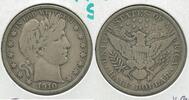 USA Half Dollar 1910-S Silver Barber 50c San Francisco Mint - SS803 -