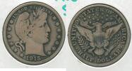 USA Half Dollar 1915-S Silver Barber 50c San Francisco Mint - SS807 -