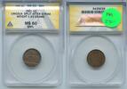 USA Cent ND Lincoln Wheat Error Split After Strike ANACS MS60BRN Penny - SS1000 -
