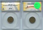 USA Indian Head Cent 1907-P Error Detached Obv Lamination ANACS VG8 Penny- ST03 -