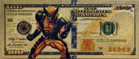 USA Banknoten Wolverine Marvel Comics Color $100 Novelty 24K Gold Foil Plated Note Bill XX044 -