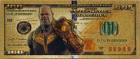 USA Banknoten $100 Thanos Marvel Comics Villain Novelty 24K Gold Foil Plated Note Bill XX048 -