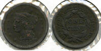 USA Large Cent Braided Hair Penny - C43 -