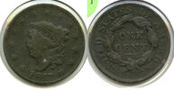 USA Large Cent Coronet Head Penny - 13 Stars - L461 -