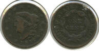 USA Large Cent Coronet Head Penny - L460 -