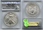 Anlagemünzen Dollar American Eagle 1 oz Silver ANACS MS70 First Day Issue Bullion - L844 -