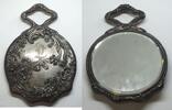 Sonstiges Ornate Flower Hand Mirror Antique Silver-Plate Initial T Letter - P97 -