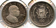 World Coins 100 Francs 1969 Martin Luther King Guinea Silver Coin MLK Commemorative - JN592 -
