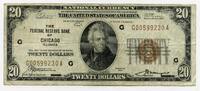 US Paper Money 1929 $ 20 National Currency Note Chicago Illinois Federal Reserve Bank - R713 -