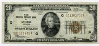 US Paper Money 1929 $ 20 National Currency Note Chicago Illinois Federal Reserve Bank - R714 -