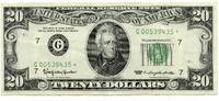 US Paper Money 1963 $ 20 Federal Reserve Currency Star Note - Chicago Illinois Bank - R841 -
