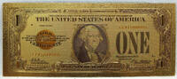US Paper Money $1 Silver 1928 Certificate Funnyback Novelty 24K Gold Foil Plated Note 6 GFN04 -