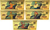 US Paper Money Scooby-Doo Velma Shaggy Fred Daphne $100 24K Gold Foil Plated Bill Note Set XS42 -