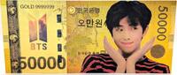 US Paper Money 50000 Won BTS Bangtan Boys Boy Band RM ₩ 24K Gold Foil Plated Note XX199 -