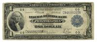 US Paper Money 1918 $ 1 National Currency Large Note Philadelphia PA Federal Reserve - R910 -