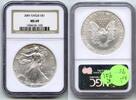 Bullion Dollar 2001 American Eagle 1 oz Silver NGC MS69 Certified Bullion - R921 -