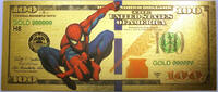 USA Banknoten $100 Spiderman Marvel Comic FRN Novelty 24K Gold Foil Plated Note Bill GFN56 -