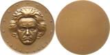 Berühmte Personen - Musiker und Komponisten Einseitige Bronzemedaille 1927 von Hartig, auf den 100. Todestag von Wolfgang Amadeus Mozart UNC-, mattiert