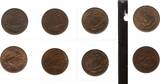 Großbritannien 1/2 Penny komplette Serie 12 Stück 1937 - 1948 George VI., 1936 - 1952 Meist UNC-